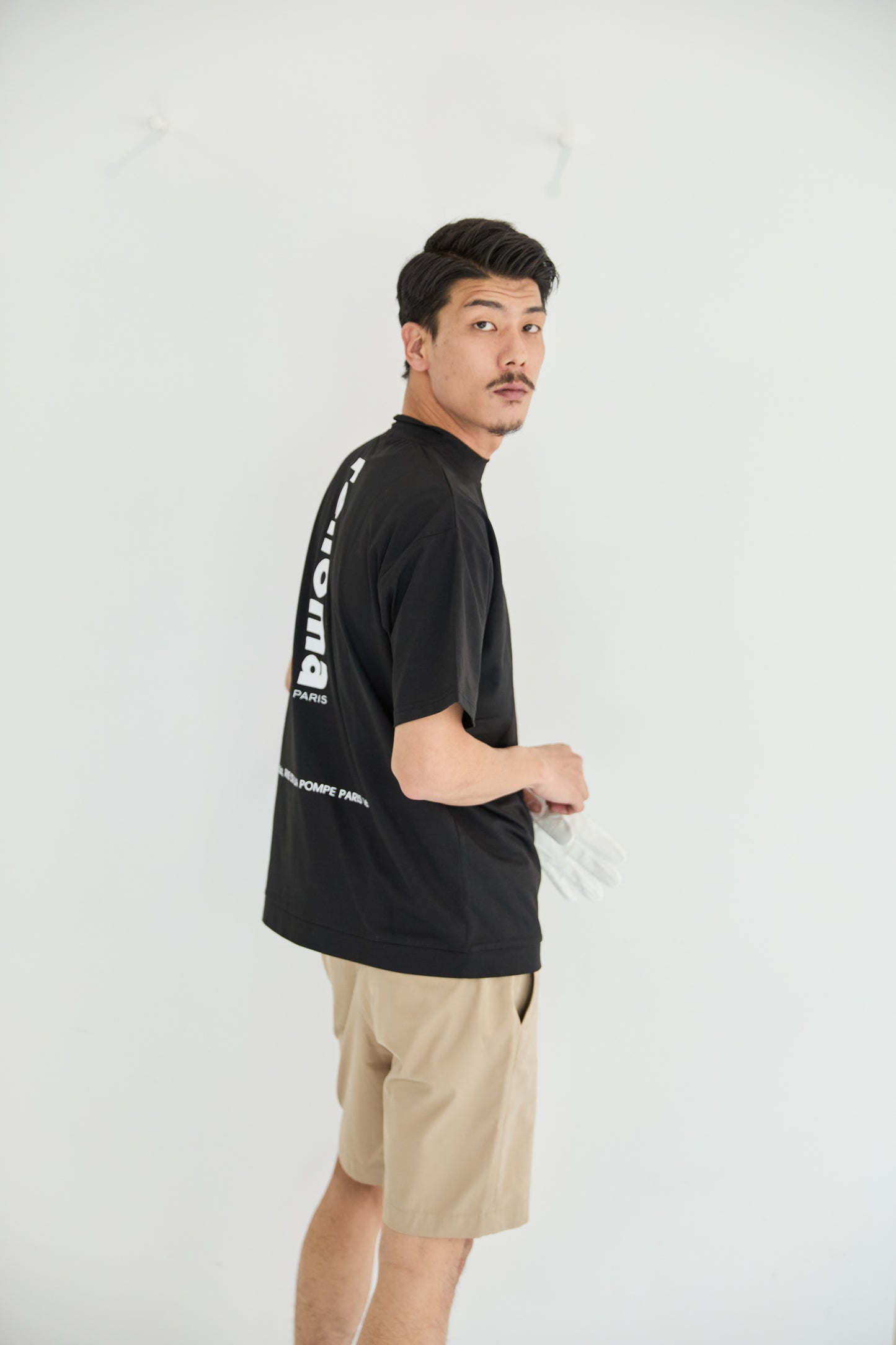 VERTICAL LOGO MOCK NECK S/S-SP