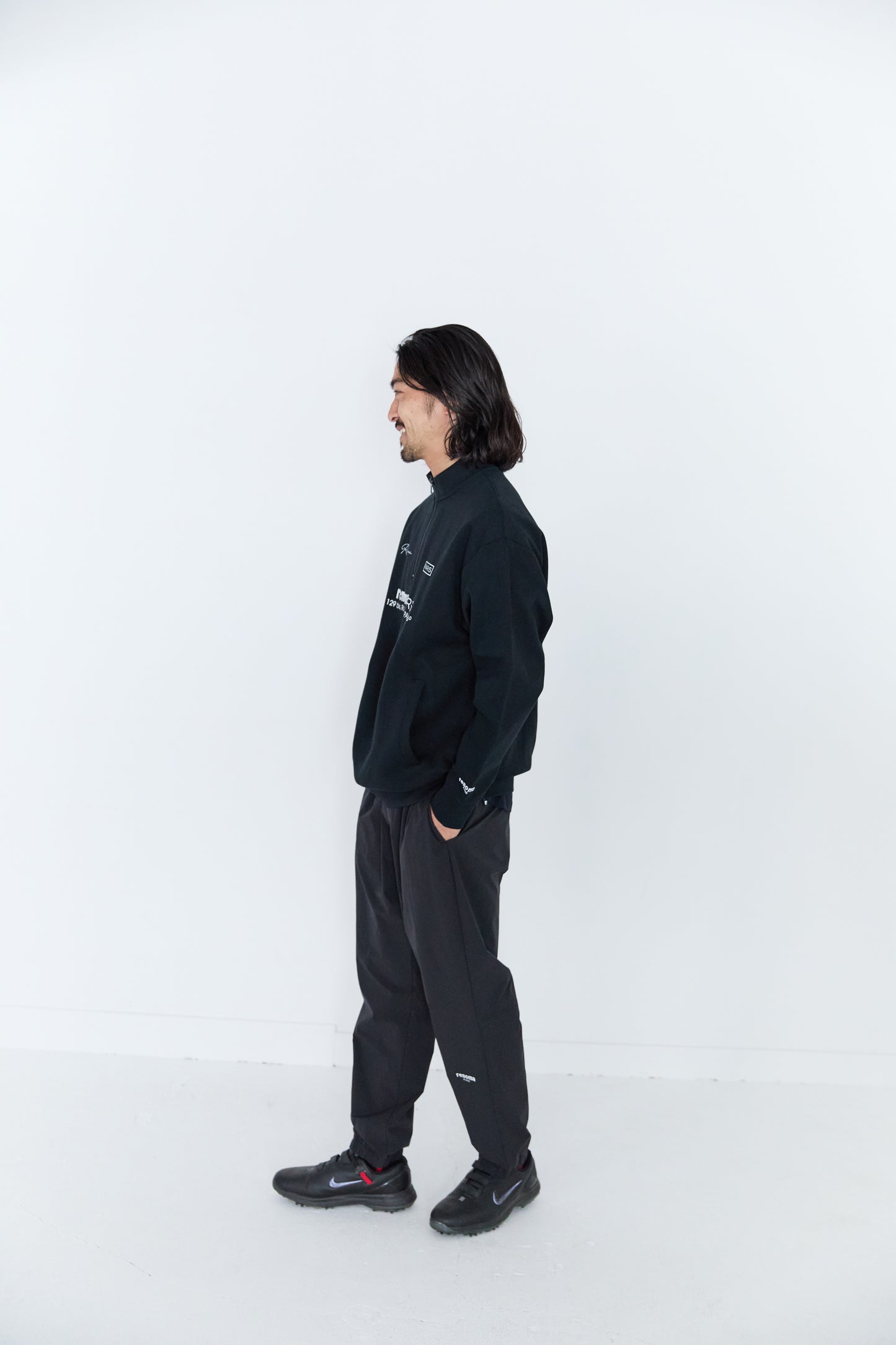 CVC DOUBLE HALF-ZIP MOCK NECK L/S