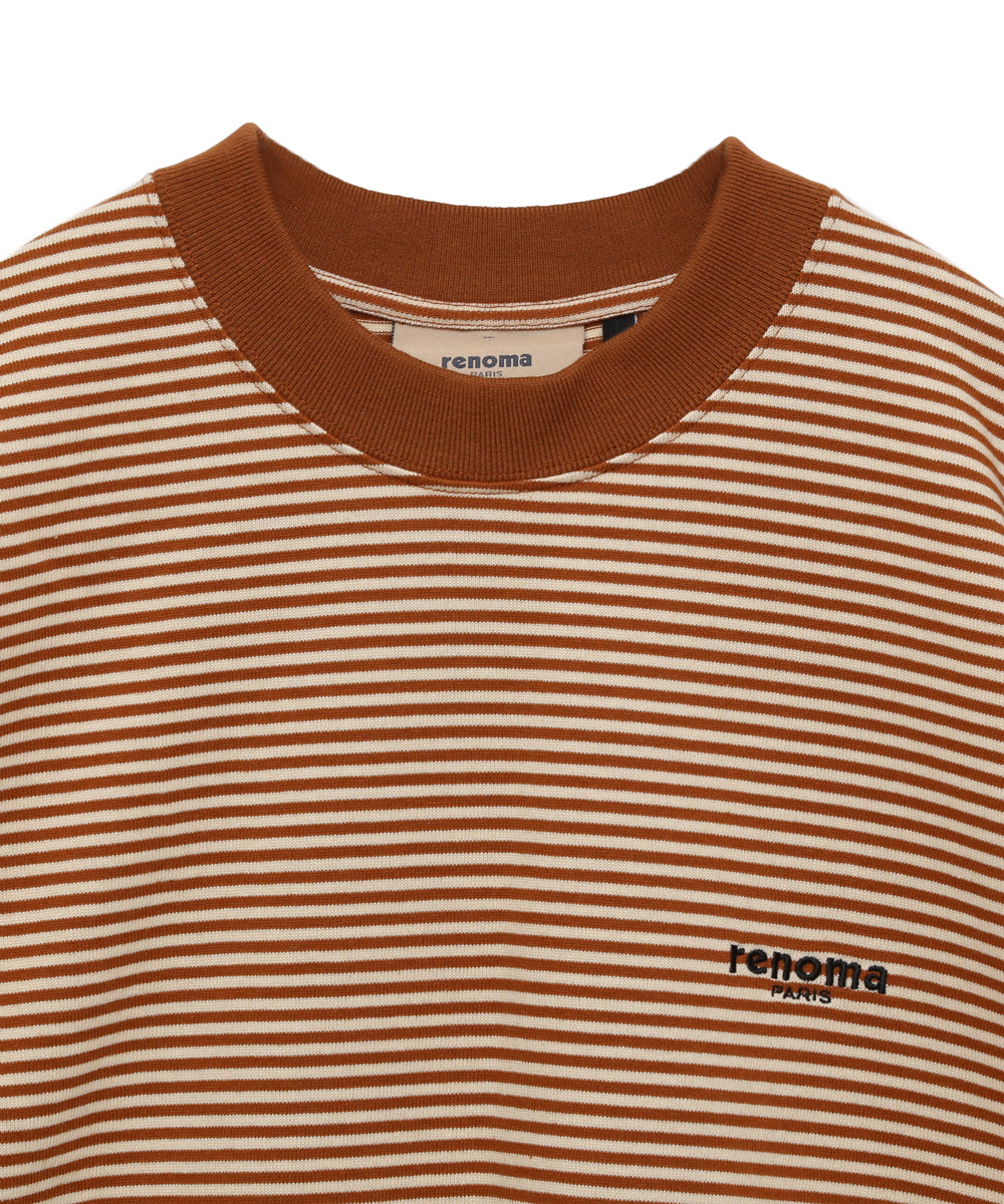 BORDER MOCK NECK T-SHIRT
