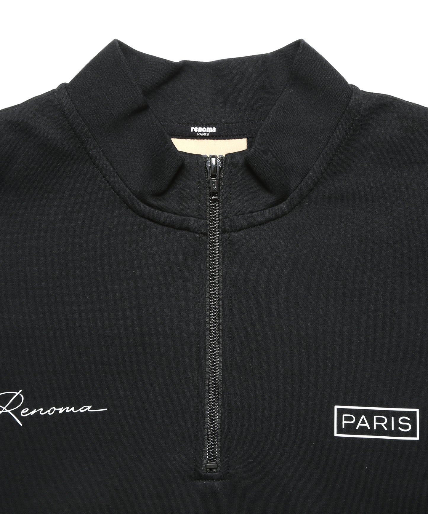 CVC DOUBLE HALF-ZIP MOCK NECK L/S