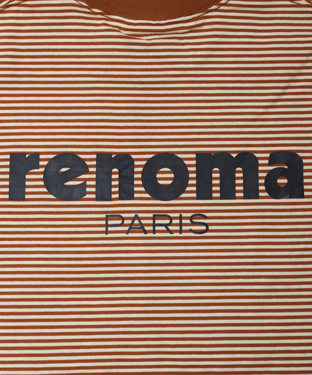 BORDER MOCK NECK T-SHIRT