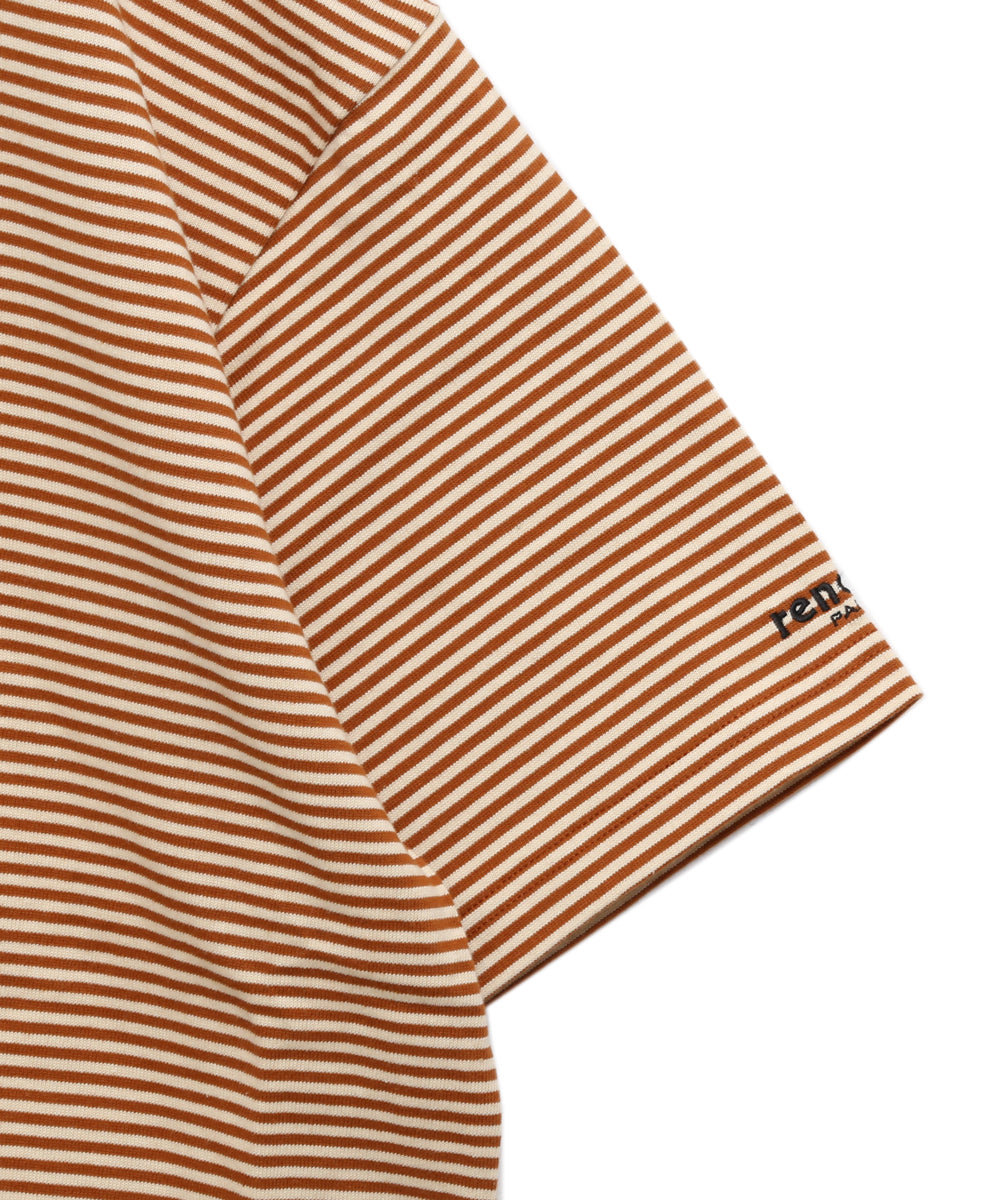 BORDER MOCK NECK T-SHIRT