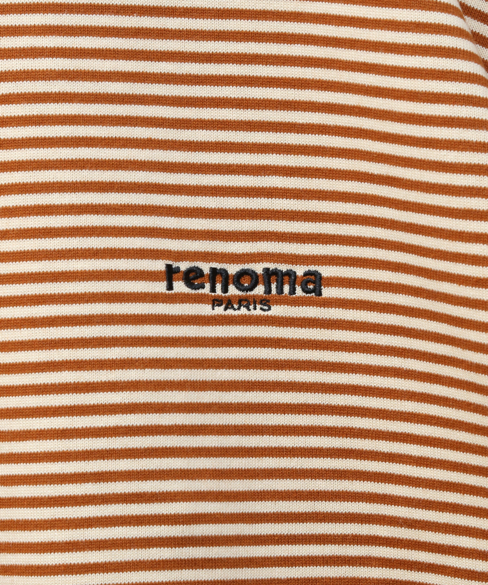 BORDER MOCK NECK T-SHIRT
