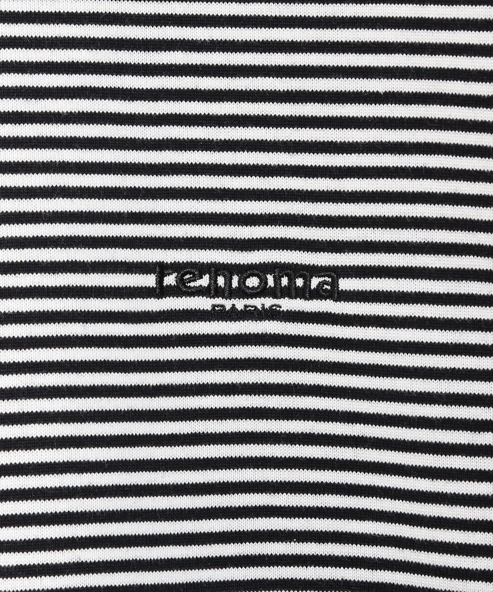 BORDER MOCK NECK T-SHIRT