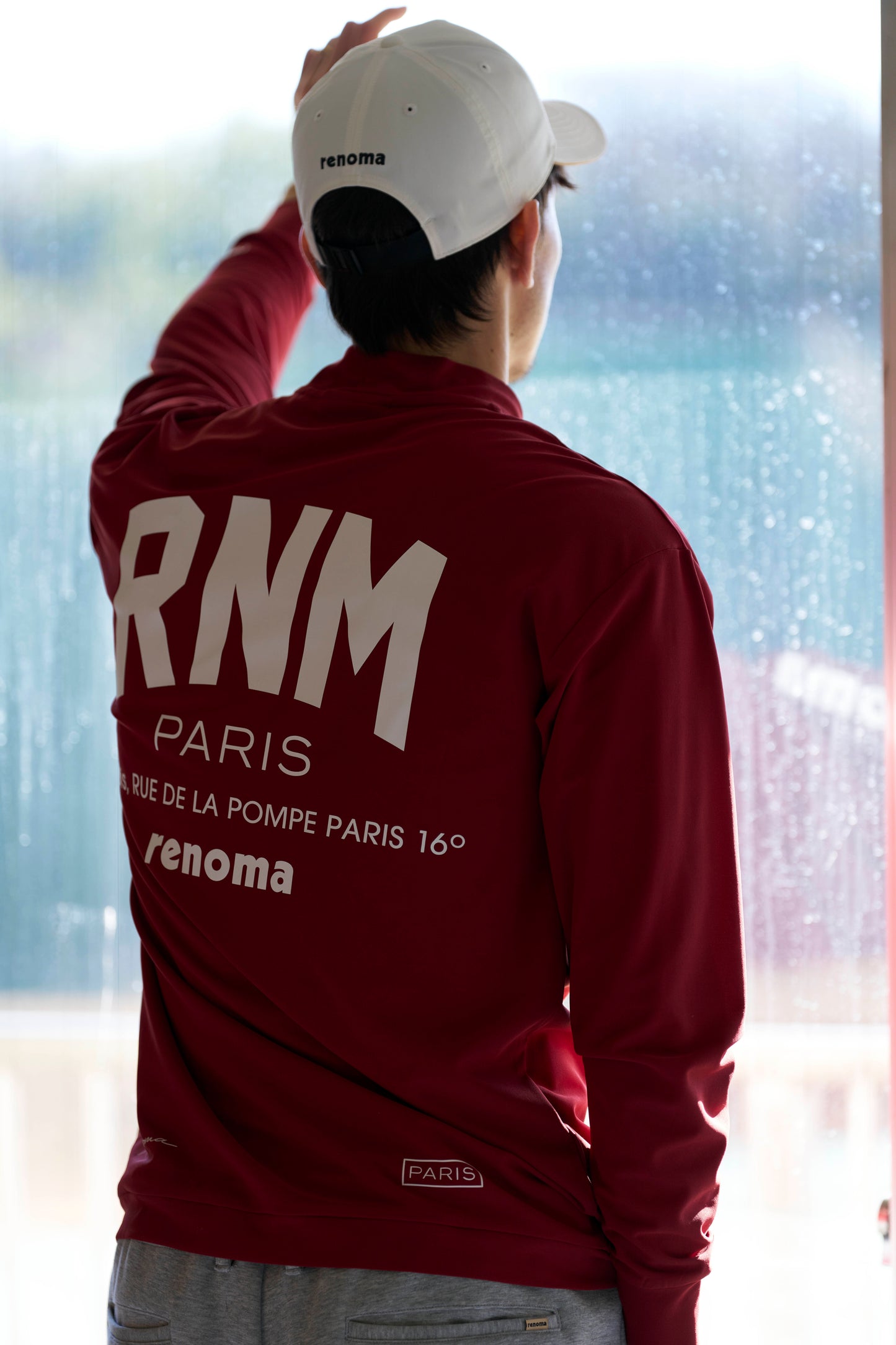 PIQUE MOCK NECK T L/S