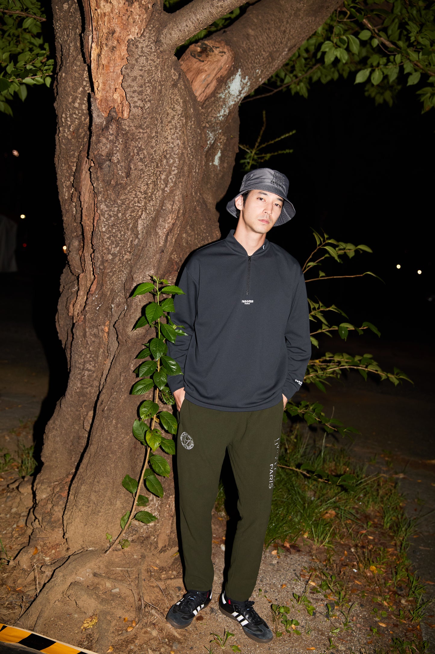 REFLECTOR PRINT HALFZIP MOCK NECK L/S