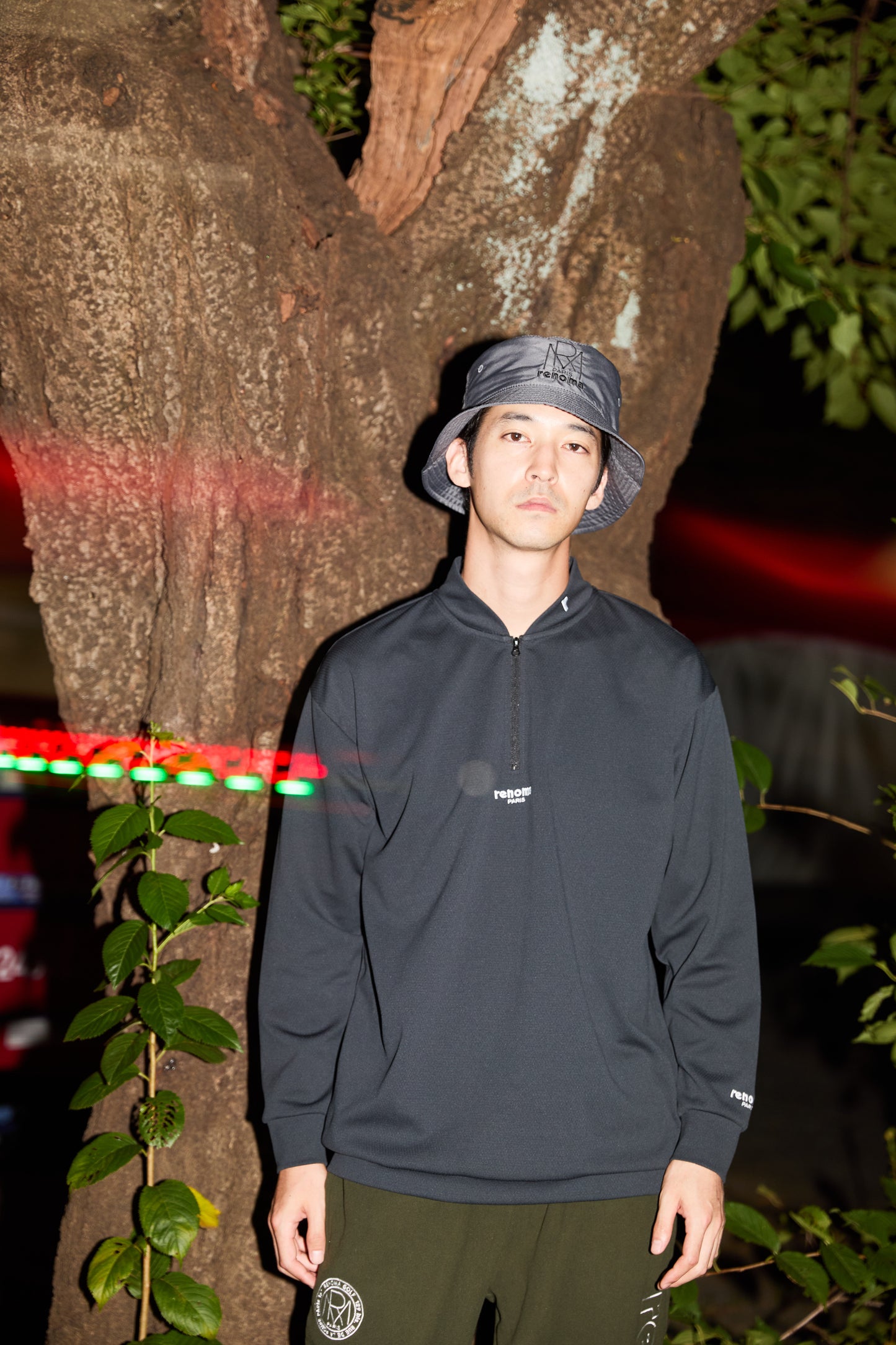 REFLECTOR PRINT HALFZIP MOCK NECK L/S