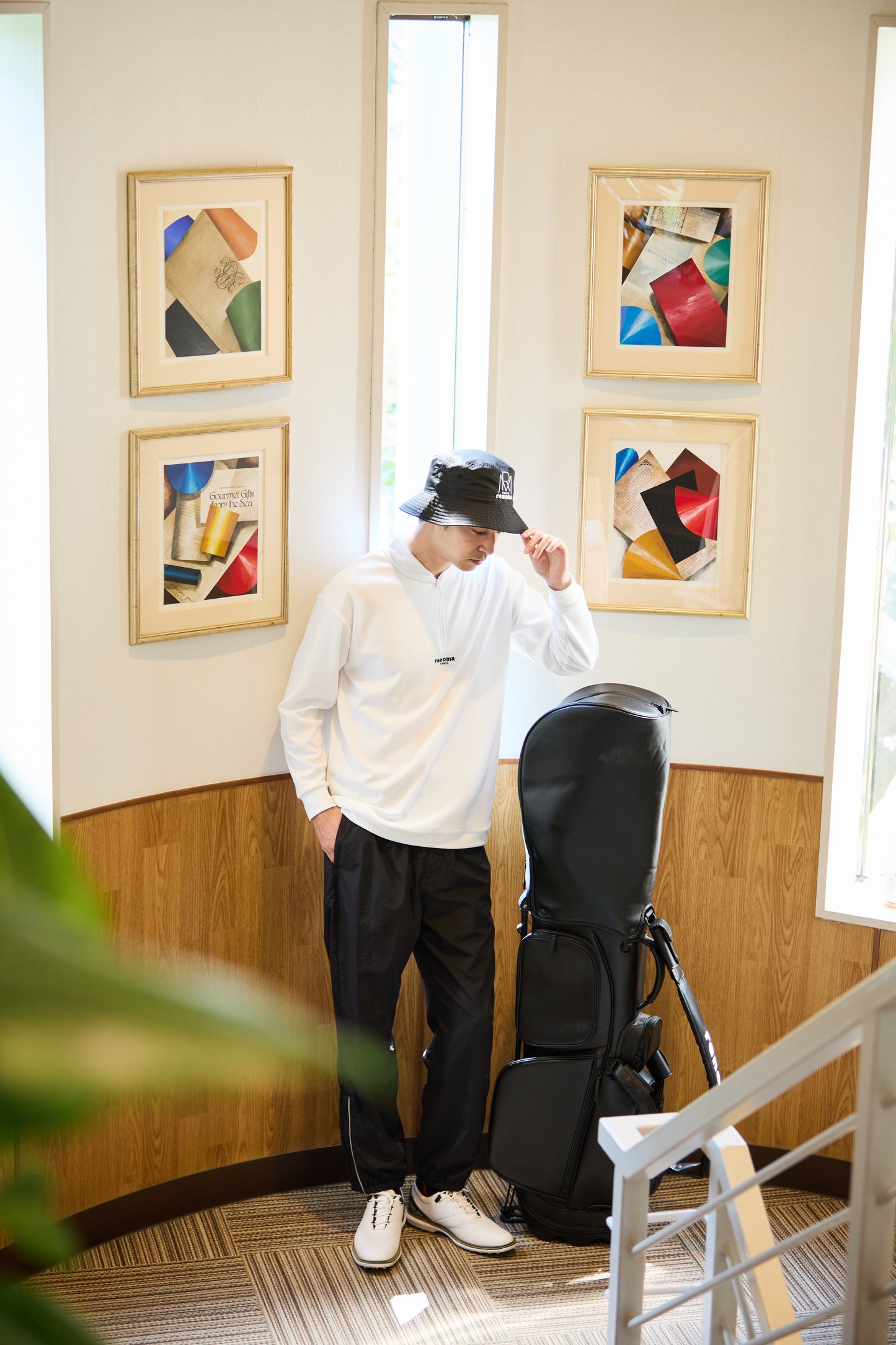 REFLECTOR PRINT HALFZIP MOCK NECK L/S