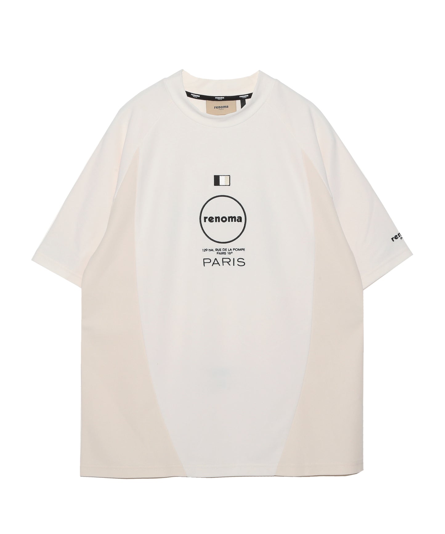 CURVED SWITCHING MOCK NECK T SS