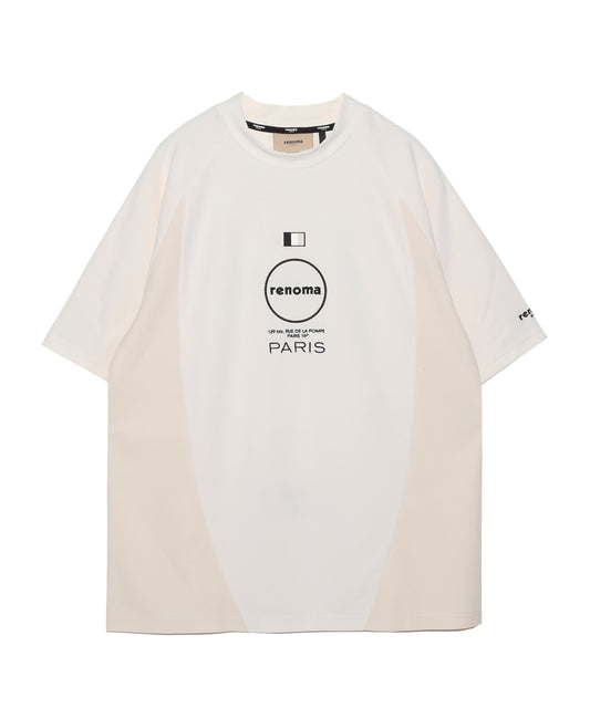 CURVED SWITCHING MOCK NECK T SS