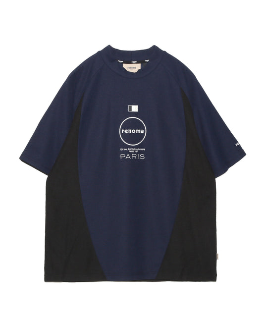 CURVED SWITCHING MOCK NECK T SS