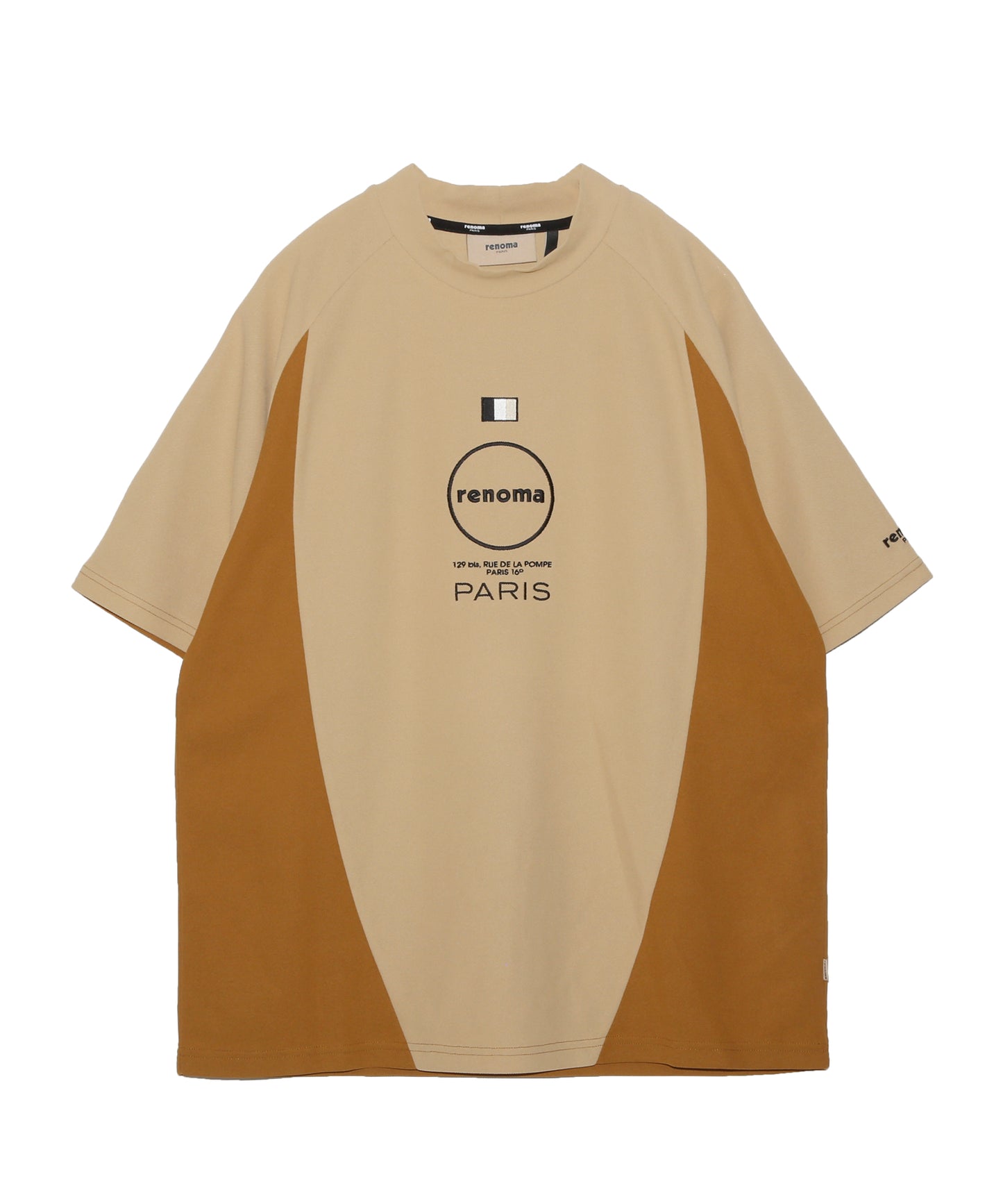 CURVED SWITCHING MOCK NECK T SS