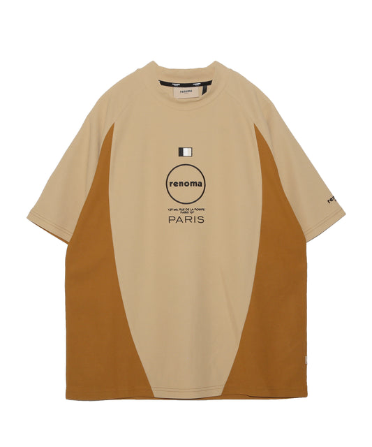 CURVED SWITCHING MOCK NECK T SS