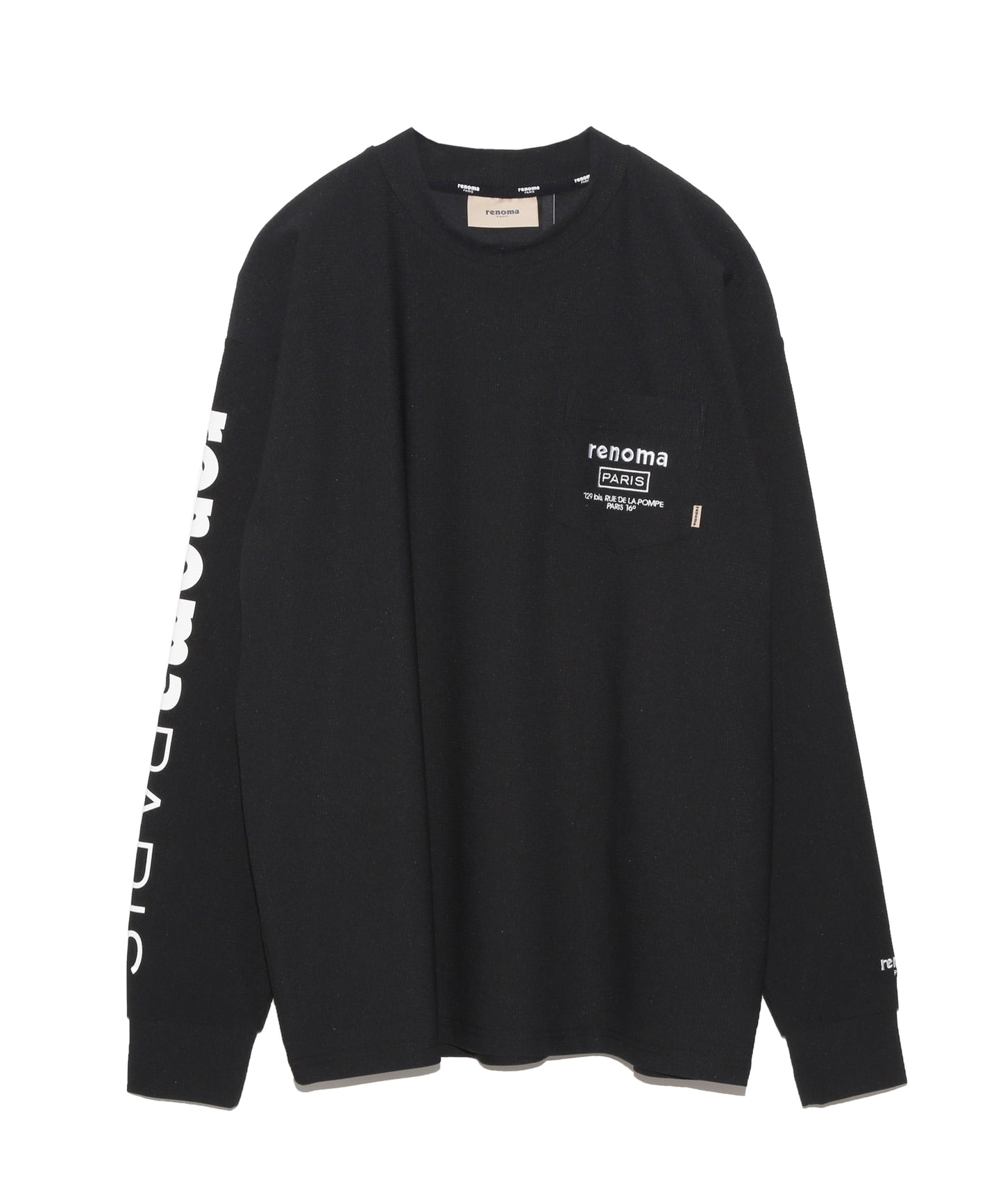 SLEEVE PRINT POCKET T LS