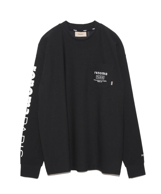 SLEEVE PRINT POCKET T LS