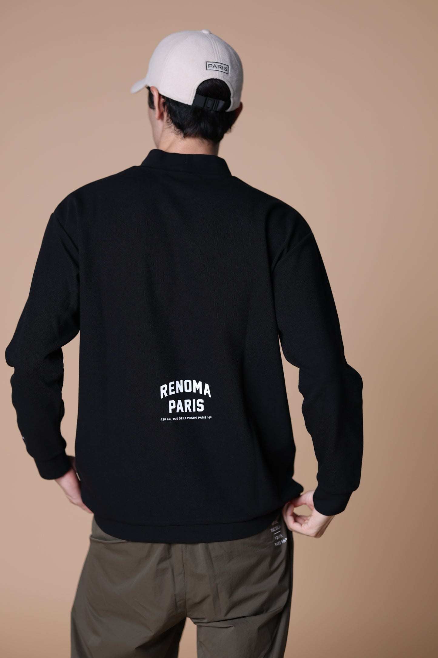 BASIC COLLEGE LOGO MOCK NECK T LS