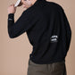 BASIC COLLEGE LOGO MOCK NECK T LS