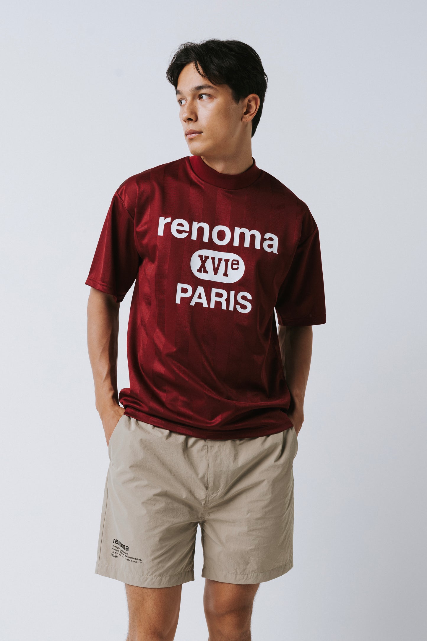 COLLEGE LOGO MOCK NECK T SS