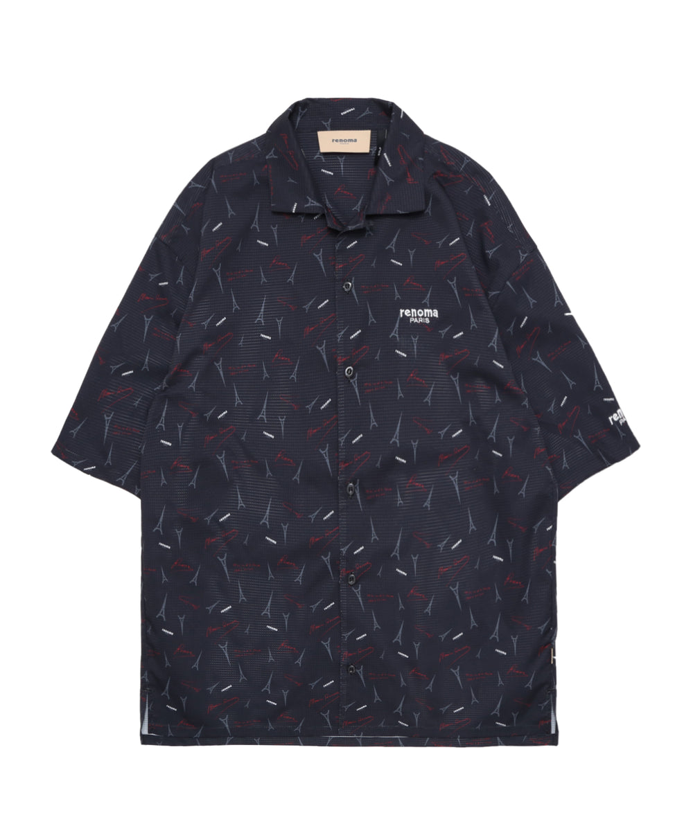 PARIS PRINT OPEN COLLAR SHIRT S/S