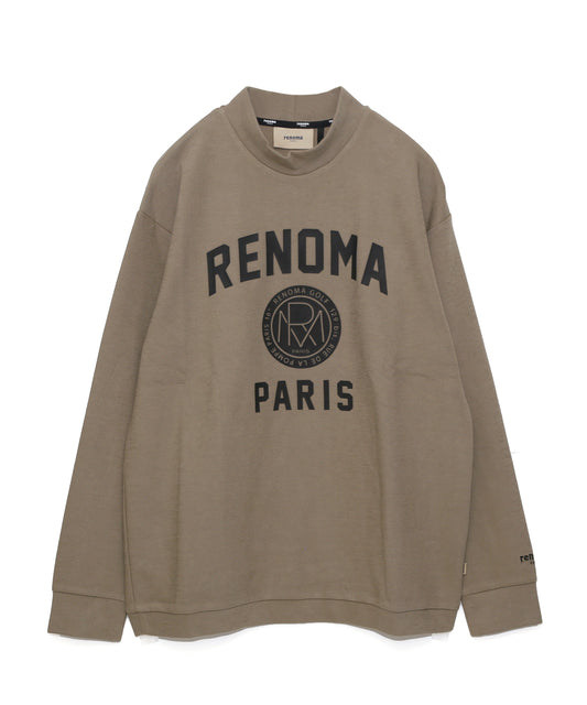 BASIC COLLEGE LOGO MOCK NECK T LS