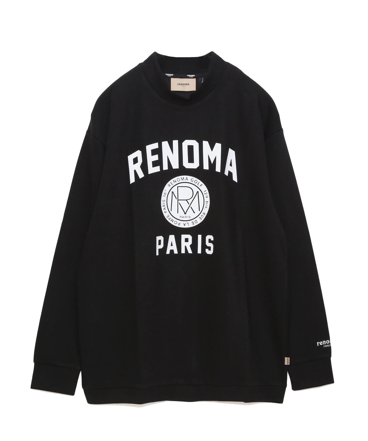 BASIC COLLEGE LOGO MOCK NECK T LS