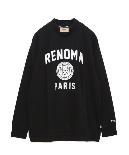 BASIC COLLEGE LOGO MOCK NECK T LS