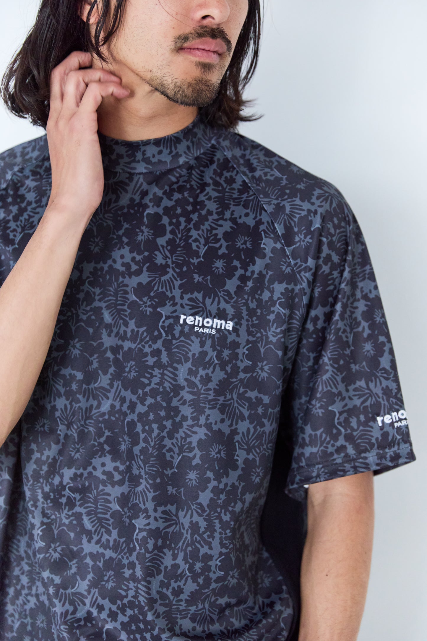 SIDE HONEYCOMB MOCK NECK T S/S