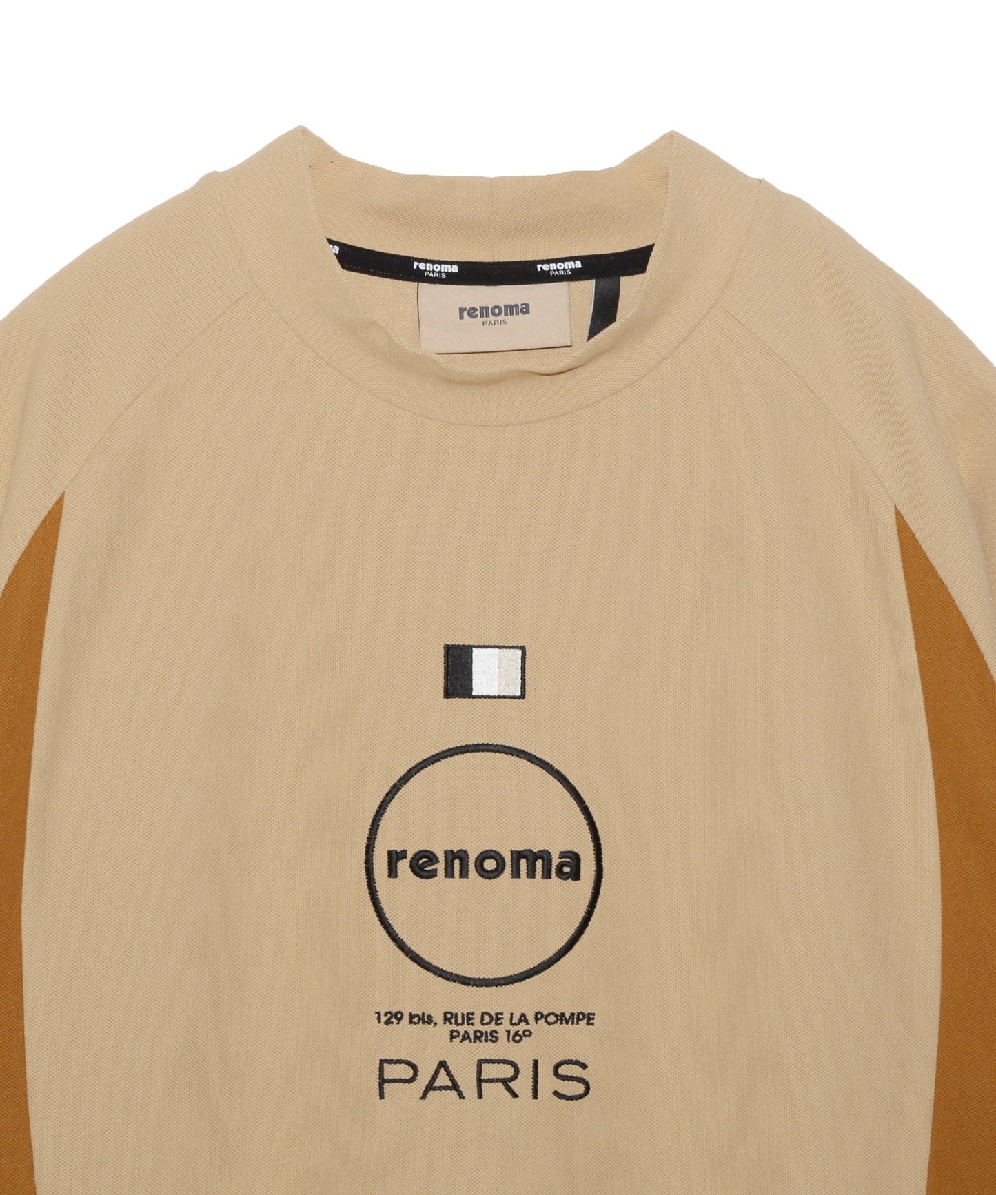 CURVED SWITCHING MOCK NECK T SS