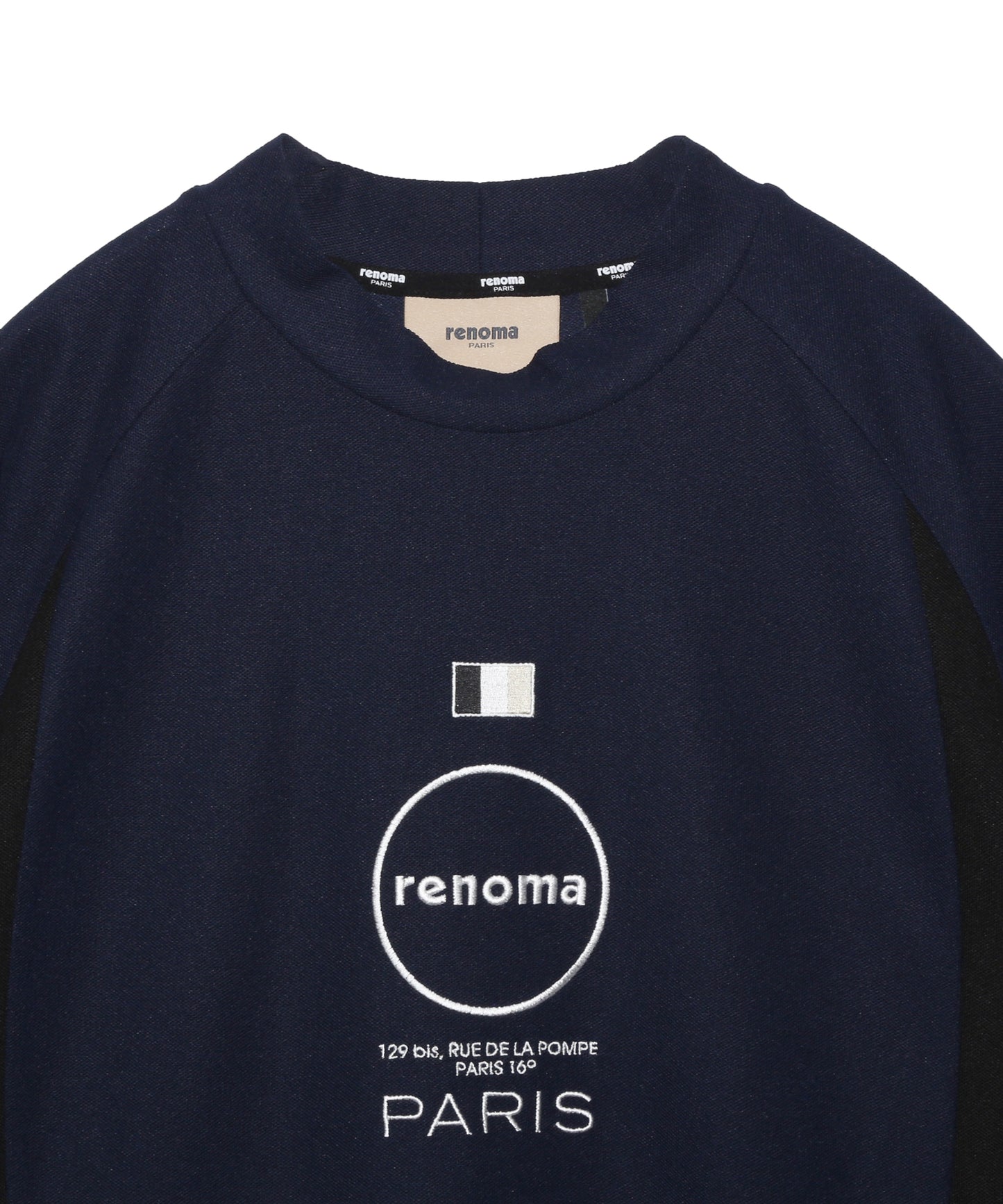 CURVED SWITCHING MOCK NECK T SS