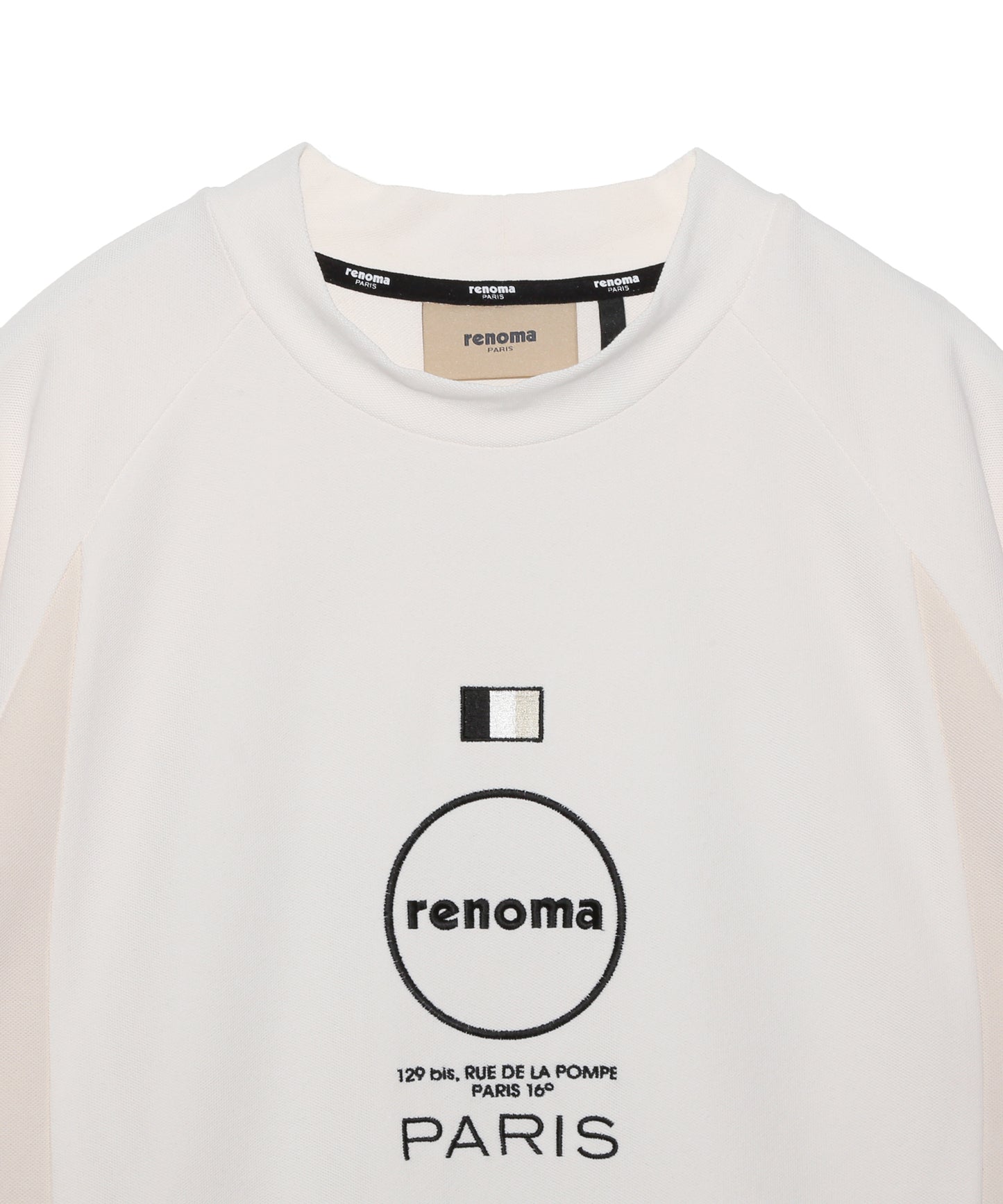 CURVED SWITCHING MOCK NECK T SS