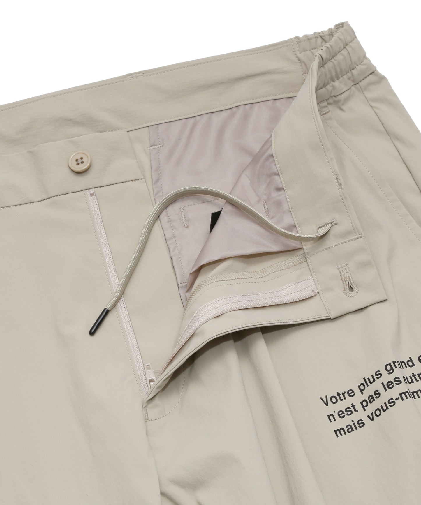 NYLON STRETCH TUCK PANTS