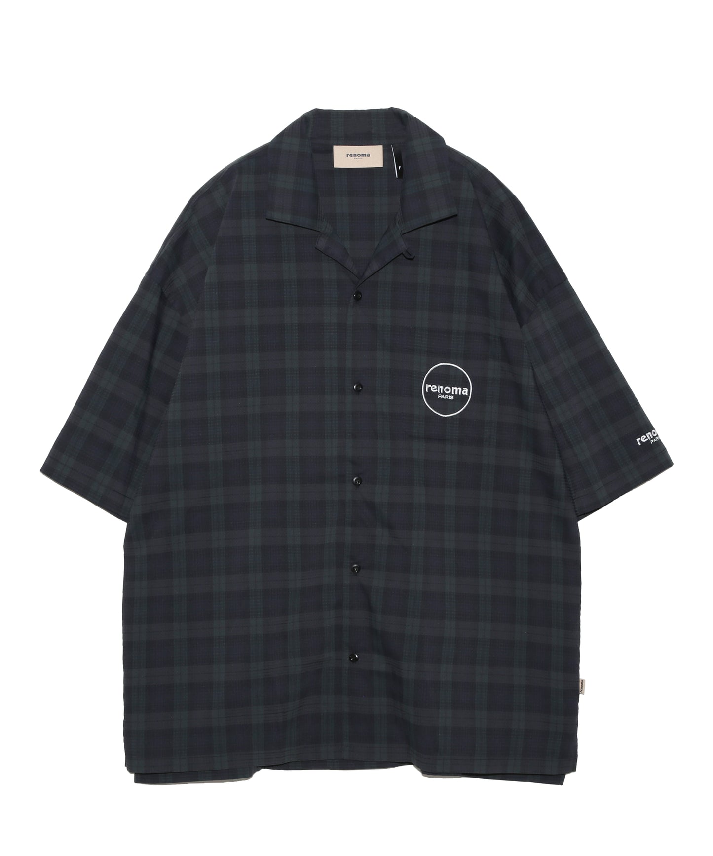 CHECK OPEN COLLAR SHIRTS SS