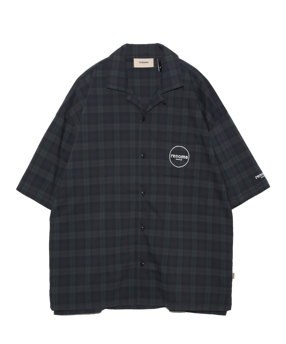 CHECK OPEN COLLAR SHIRTS SS