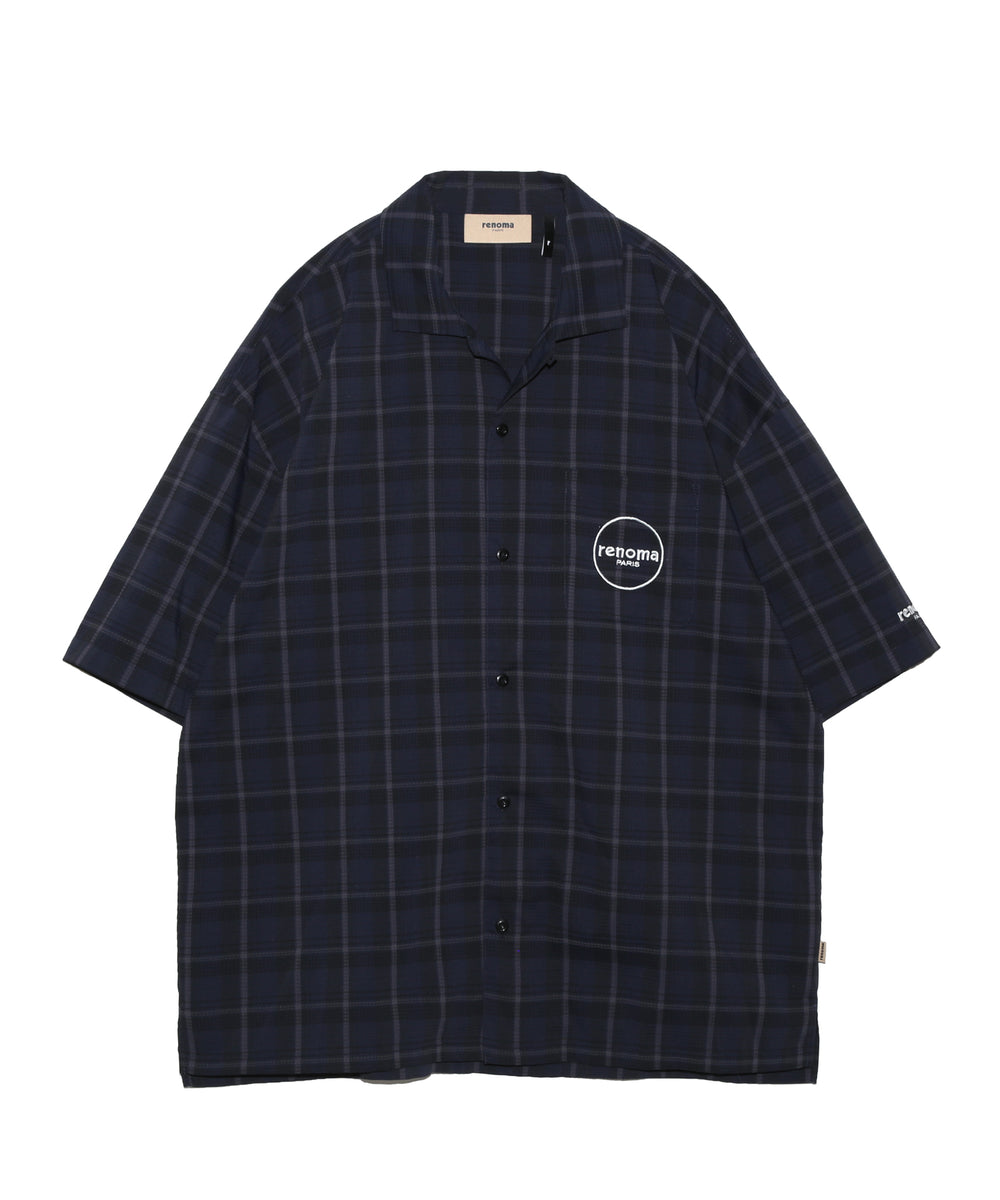 CHECK OPEN COLLAR SHIRTS SS