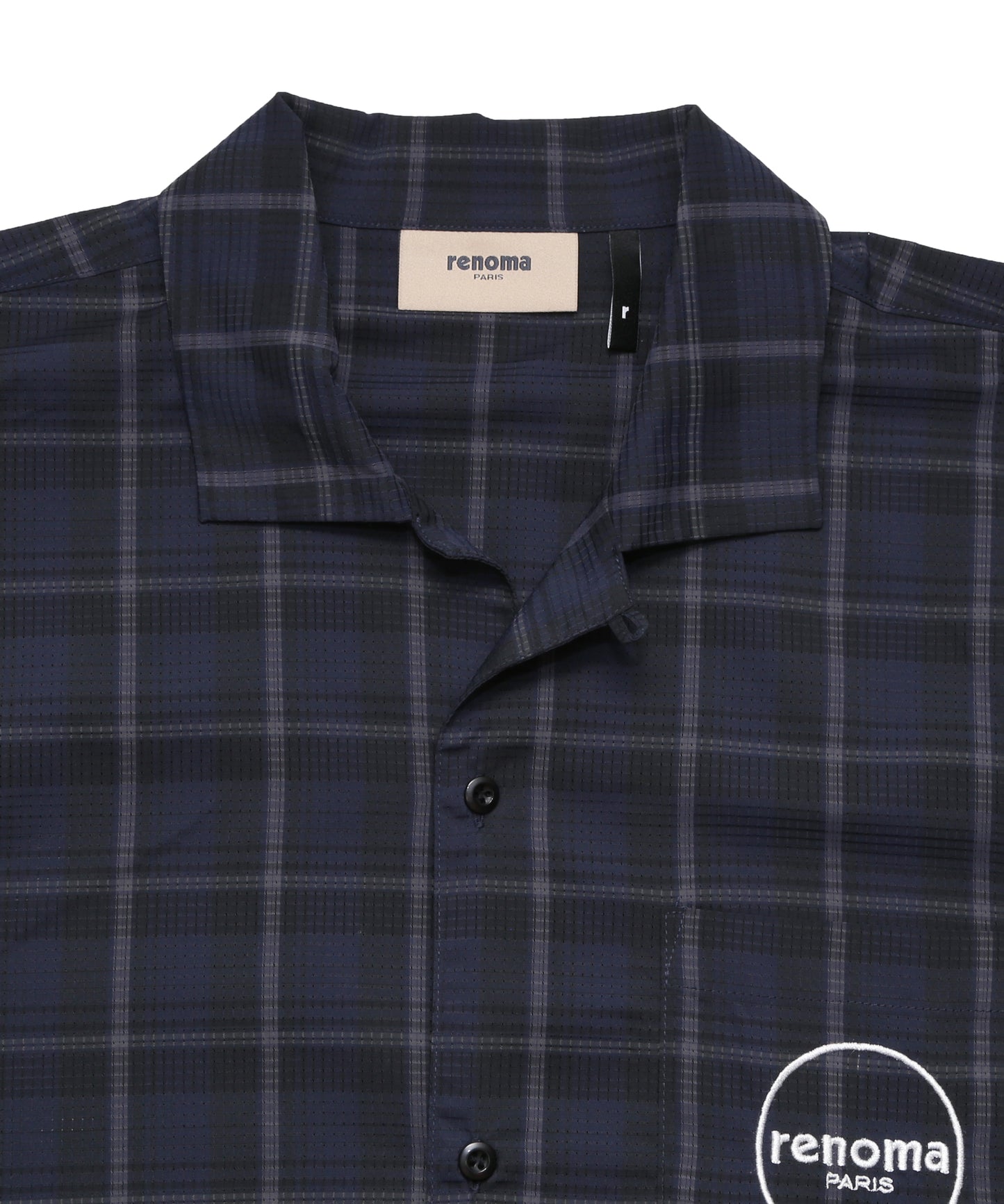CHECK OPEN COLLAR SHIRTS SS